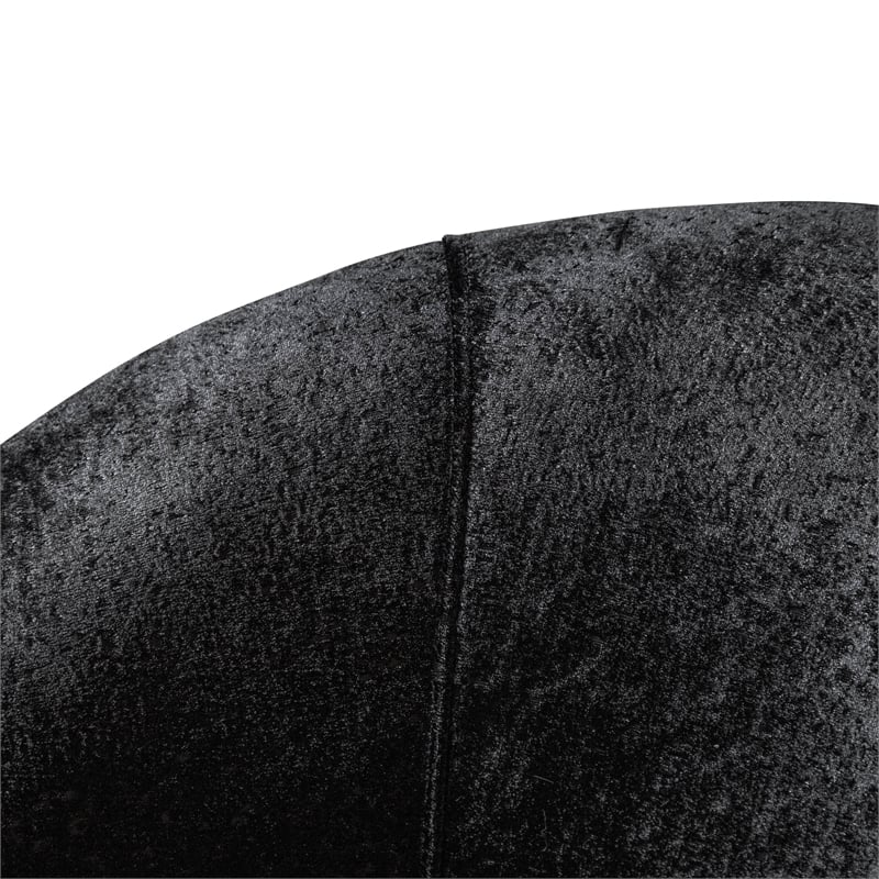 Furniture of America Afra Fabric Soft Curved Track Arms Swivel Chair in Black