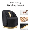 Furniture of America Afra Fabric Soft Curved Track Arms Swivel Chair in Black