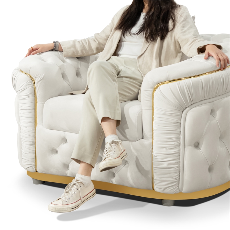 Furniture of America Elbrook Fabric Slope Curved Arm Swivel Chair in Beige