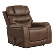 Furniture of America Leafstorm Faux Leather Dual Motor Power Walnut Lift Chair