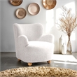 Furniture of America Ashley Fabric Curved Backrest Accent Chair in White
