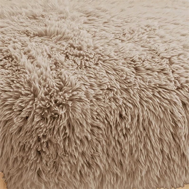 Furniture of America Out Fur-like Fabric and Wood Accent Chair in Brown