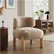 Furniture of America Out Fur-like Fabric and Wood Accent Chair in Brown