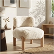 Furniture of America Out Fur-like Fabric and Wood Accent Chair in Taupe