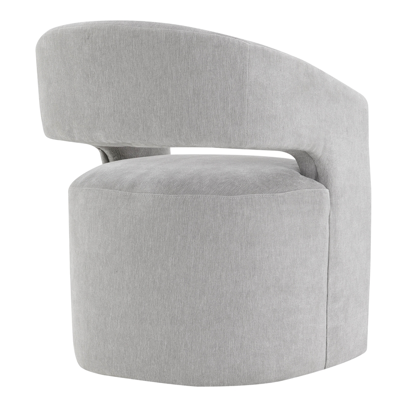 Furniture of America Arina Fabric Dining Chair with Casters in Light Gray