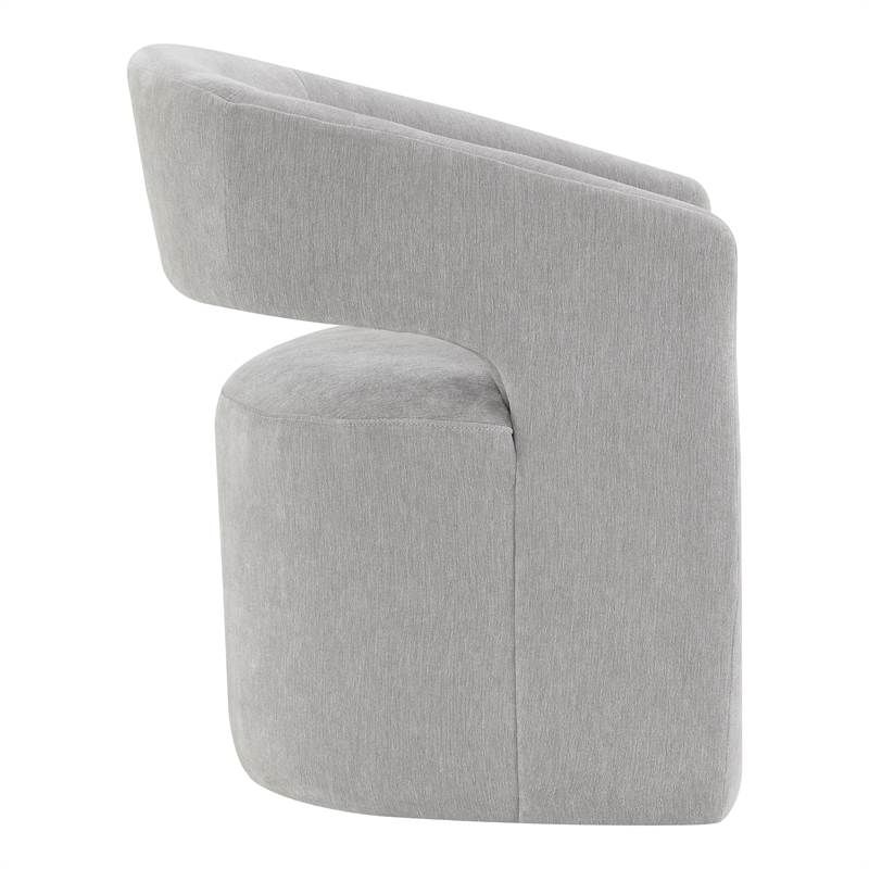 Furniture of America Arina Fabric Dining Chair with Casters in Light Gray