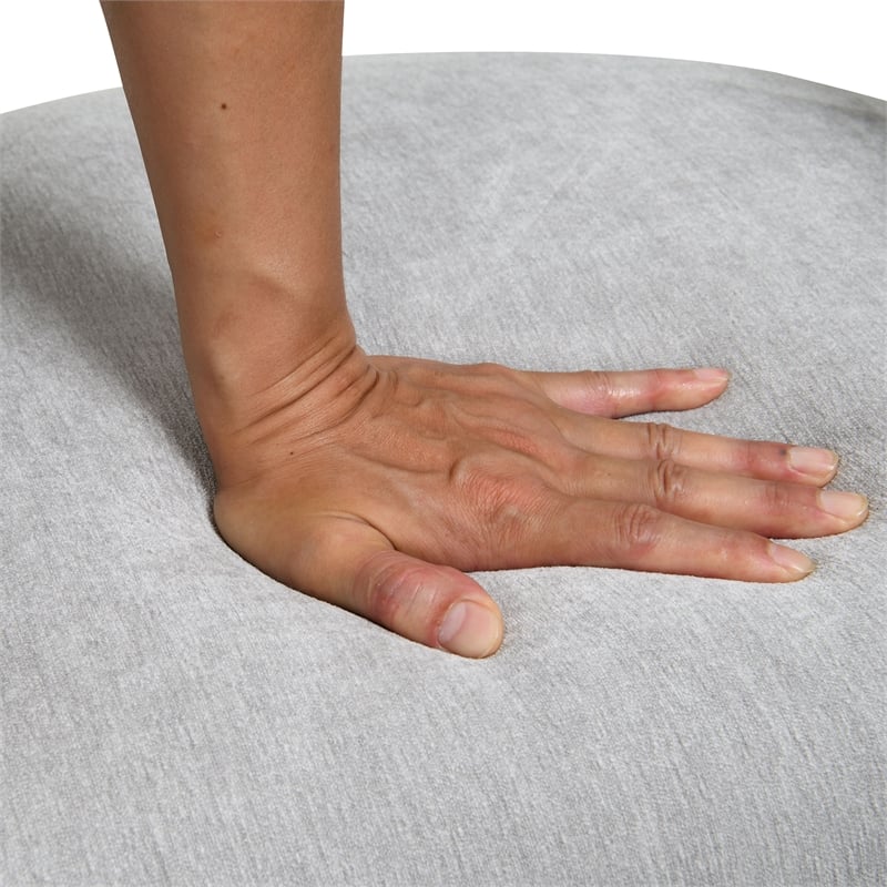 Furniture of America Arina Fabric Dining Chair with Casters in Light Gray