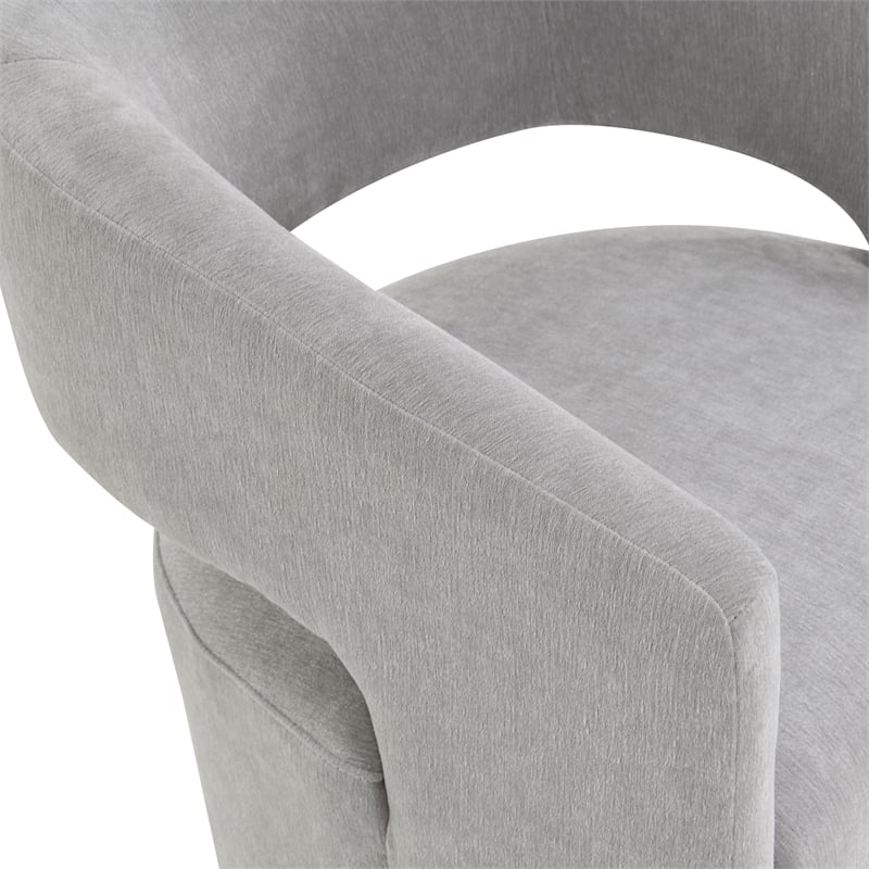 Furniture of America Arina Fabric Dining Chair with Casters in Light Gray