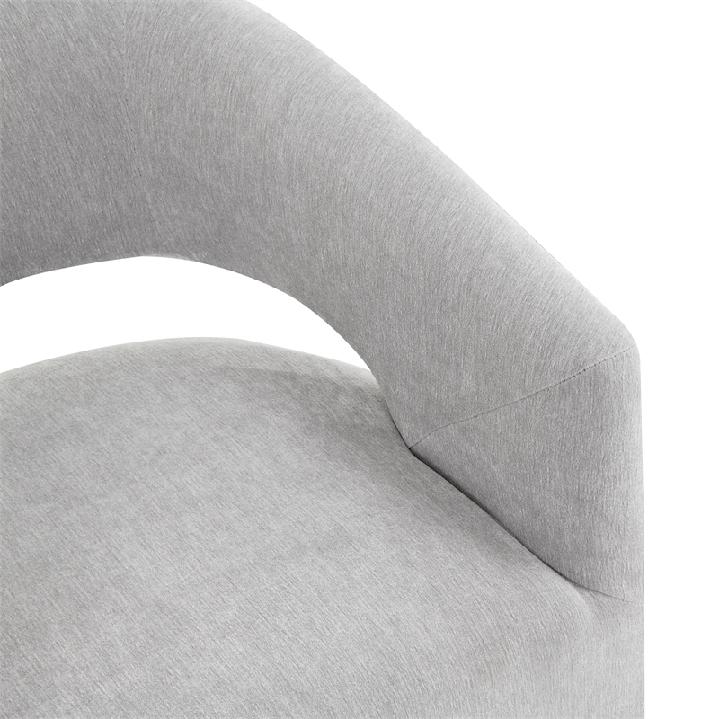 Furniture of America Arina Fabric Dining Chair with Casters in Light Gray