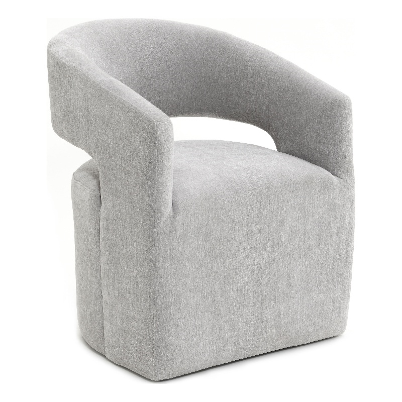 Furniture of America Arina Fabric Dining Chair with Casters in Light Gray