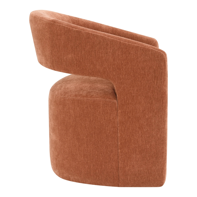 Furniture of America Arina Fabric Dining Chair with Casters in Orange