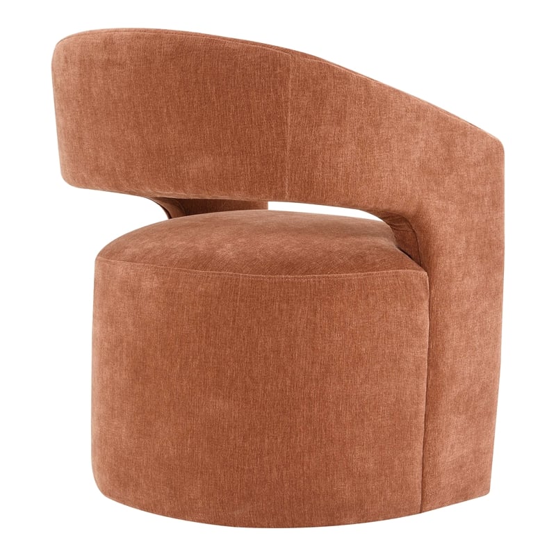 Furniture of America Arina Fabric Dining Chair with Casters in Orange