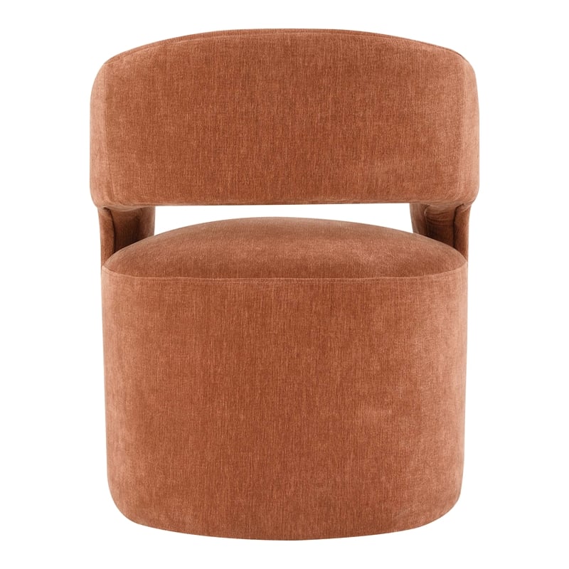 Furniture of America Arina Fabric Dining Chair with Casters in Orange