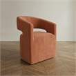 Furniture of America Arina Fabric Dining Chair with Casters in Orange
