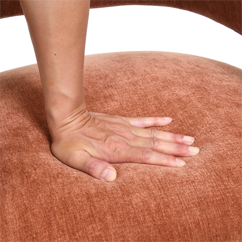 Furniture of America Arina Fabric Dining Chair with Casters in Orange