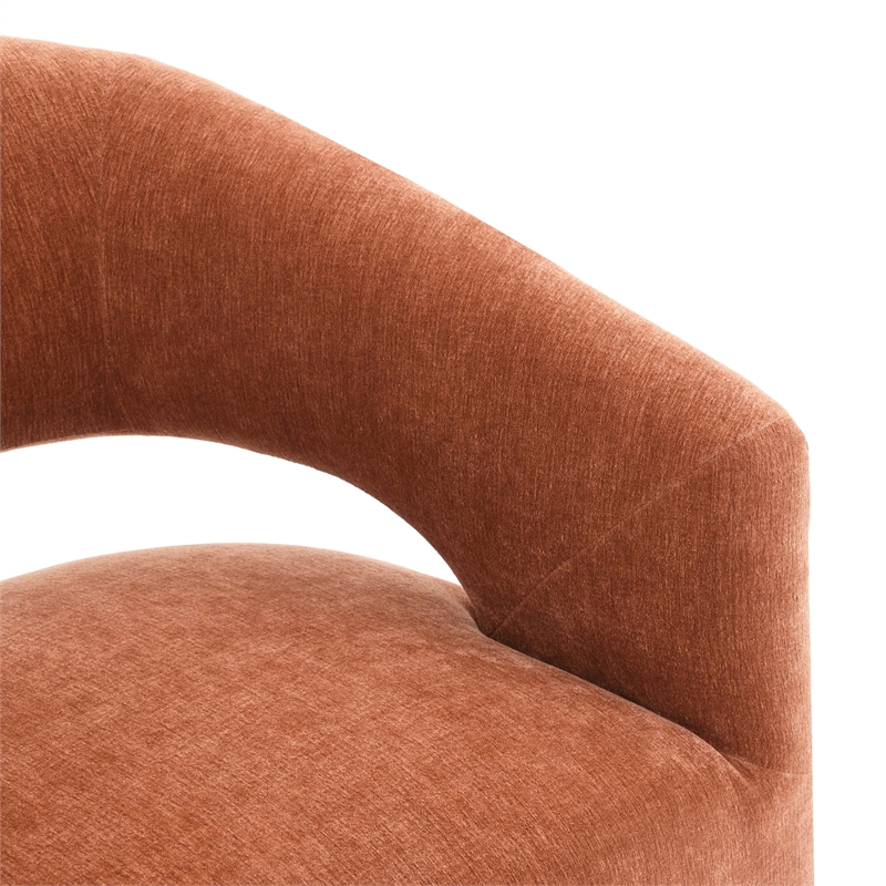 Furniture of America Arina Fabric Dining Chair with Casters in Orange