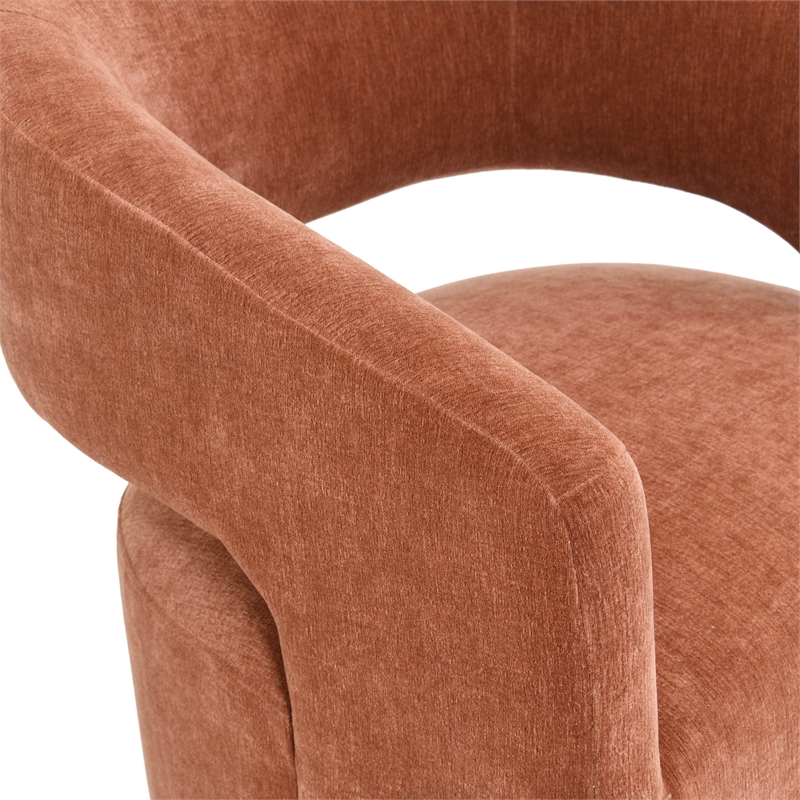 Furniture of America Arina Fabric Dining Chair with Casters in Orange