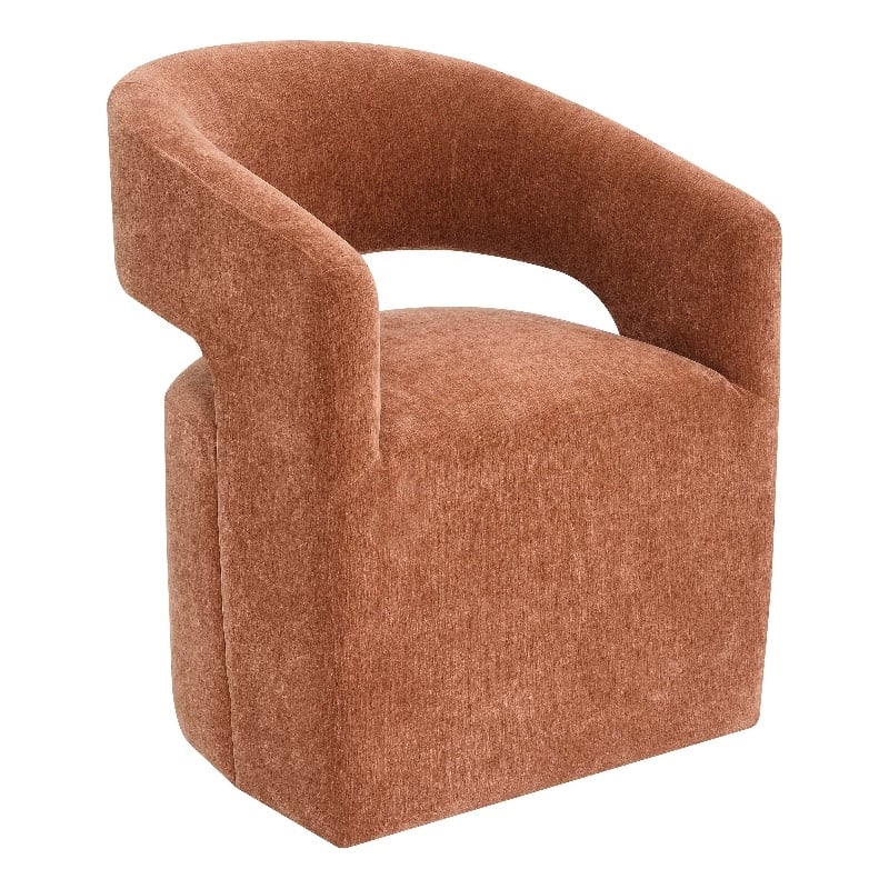 Furniture of America Arina Fabric Dining Chair with Casters in Orange