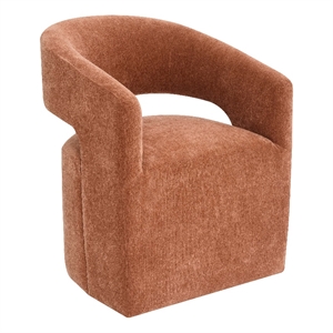 Furniture of America Arina Fabric Dining Chair with Casters in Orange