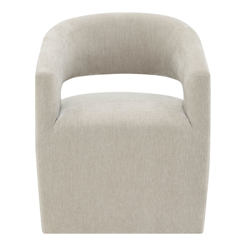 Furniture of America Arina Fabric Dining Chair with Casters in Taupe