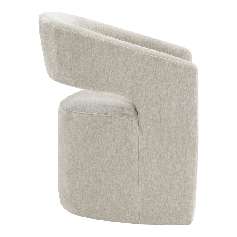 Furniture of America Arina Fabric Dining Chair with Casters in Taupe