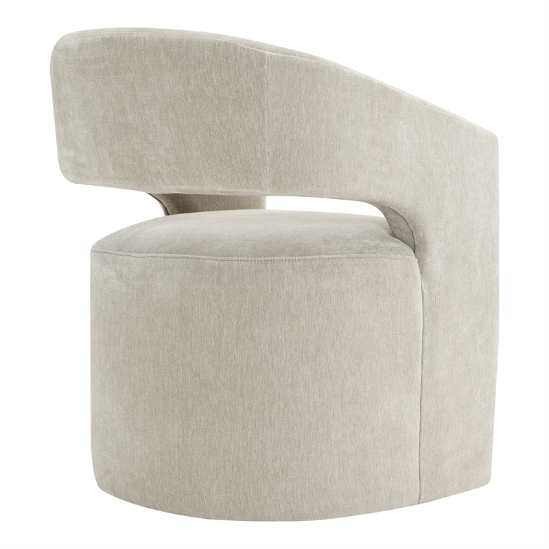 Furniture of America Arina Fabric Dining Chair with Casters in Taupe