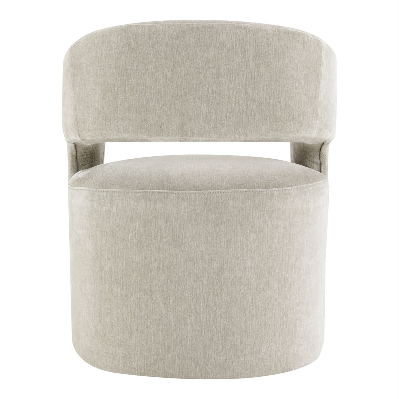 Furniture of America Arina Fabric Dining Chair with Casters in Taupe