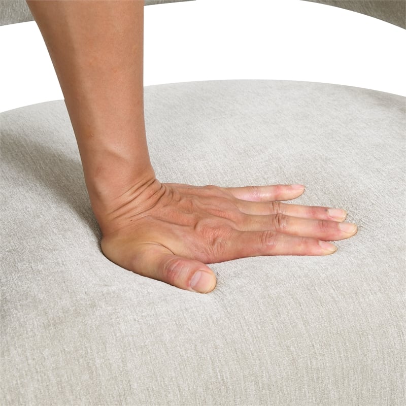 Furniture of America Arina Fabric Dining Chair with Casters in Taupe