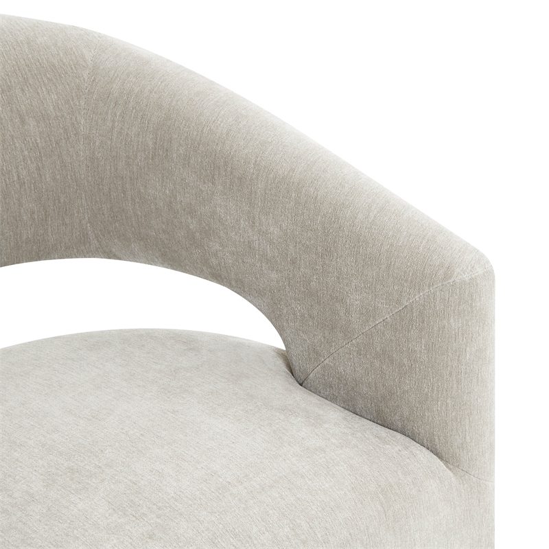 Furniture of America Arina Fabric Dining Chair with Casters in Taupe