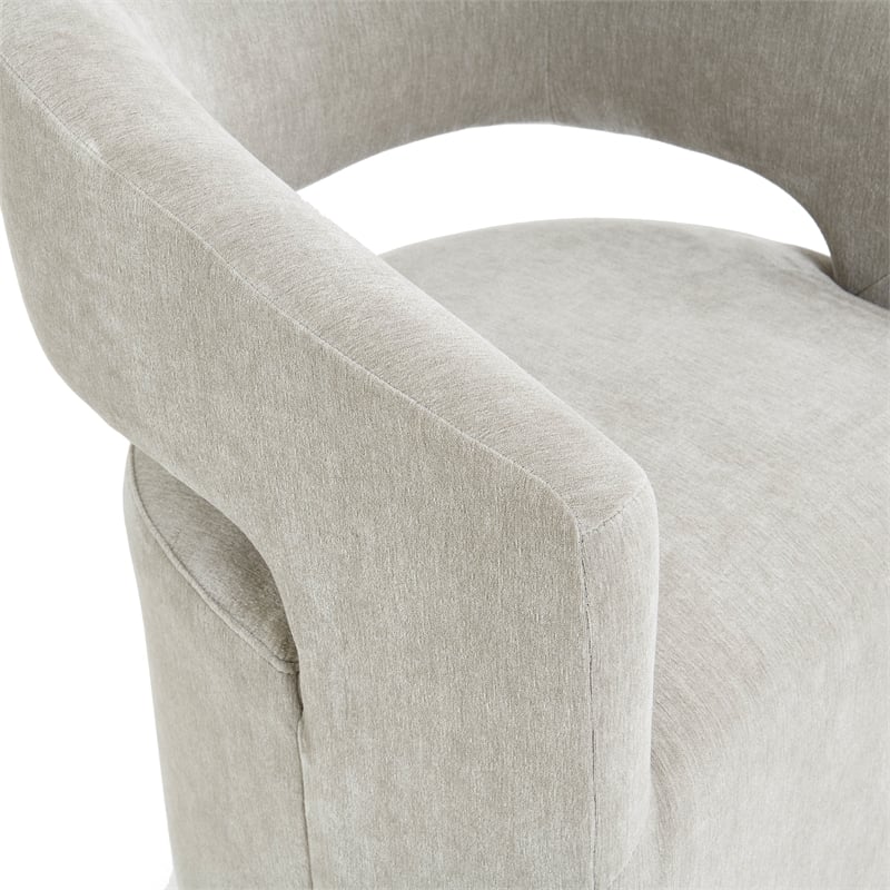 Furniture of America Arina Fabric Dining Chair with Casters in Taupe