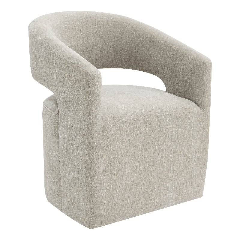 Furniture of America Arina Fabric Dining Chair with Casters in Taupe