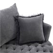 Furniture of America Beauty Fabric Tufted 360 Degree Swivel Chair in Gray