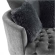 Furniture of America Beauty Fabric Tufted 360 Degree Swivel Chair in Gray