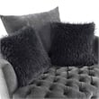 Furniture of America Beauty Fabric Tufted 360 Degree Swivel Chair in Gray