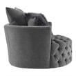 Furniture of America Beauty Fabric Tufted 360 Degree Swivel Chair in Gray