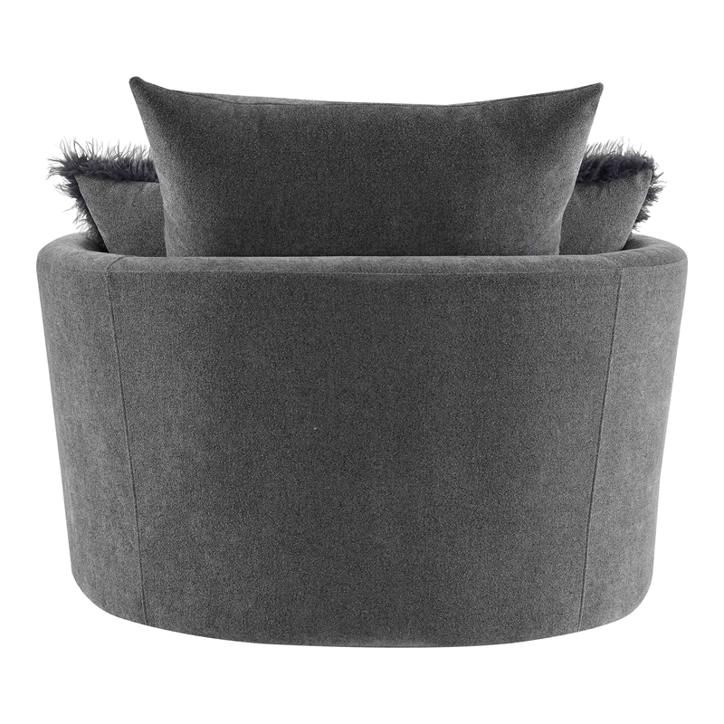 Furniture of America Beauty Fabric Tufted 360 Degree Swivel Chair in Gray