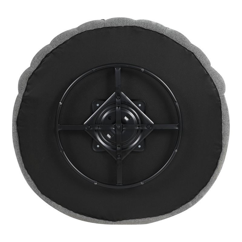 Furniture of America Beauty Fabric Tufted 360 Degree Swivel Chair in Gray