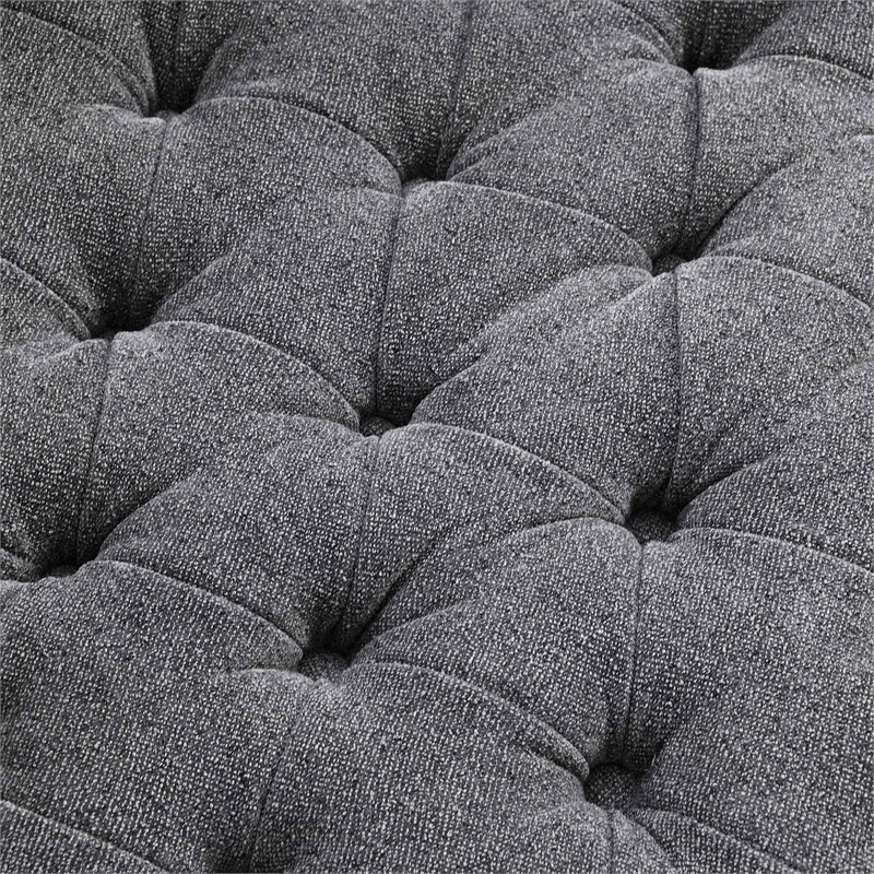 Furniture of America Beauty Fabric Tufted 360 Degree Swivel Chair in Gray