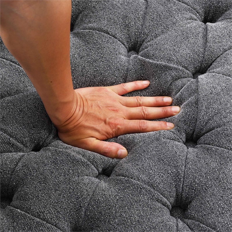 Furniture of America Beauty Fabric Tufted 360 Degree Swivel Chair in Gray