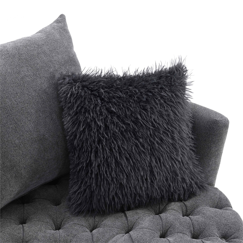 Furniture of America Beauty Fabric Tufted 360 Degree Swivel Chair in Gray