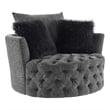 Furniture of America Beauty Fabric Tufted 360 Degree Swivel Chair in Gray