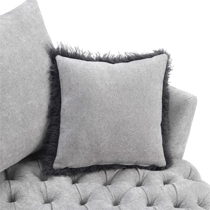 Furniture of America Beauty Fabric Tufted 360 Degree Swivel Chair in Light Gray