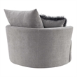 Furniture of America Beauty Fabric Tufted 360 Degree Swivel Chair in Light Gray