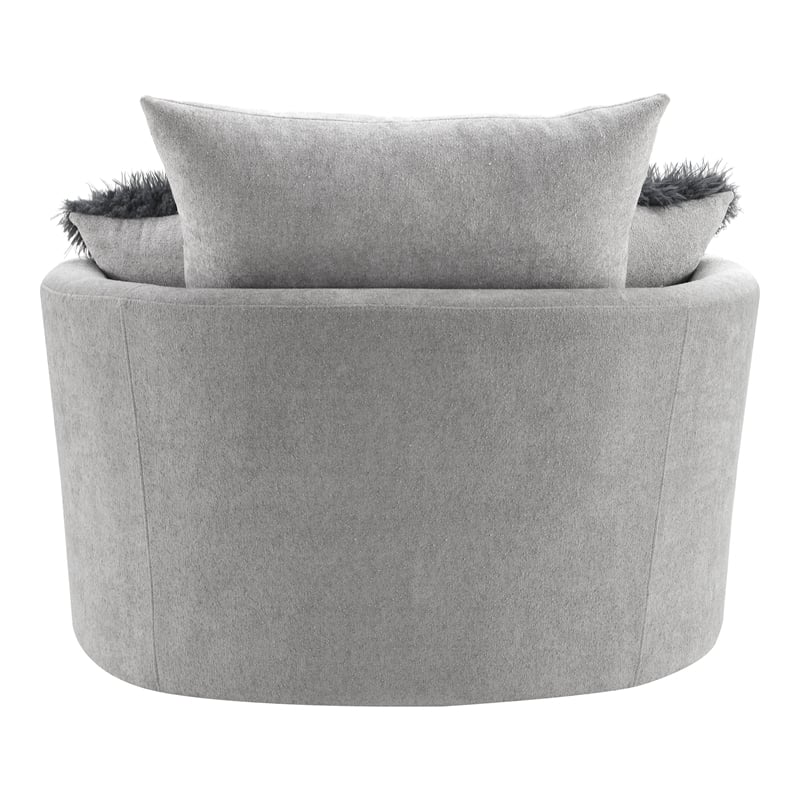 Furniture of America Beauty Fabric Tufted 360 Degree Swivel Chair in Light Gray