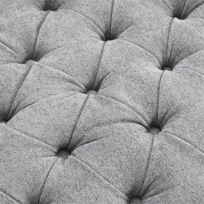 Furniture of America Beauty Fabric Tufted 360 Degree Swivel Chair in Light Gray