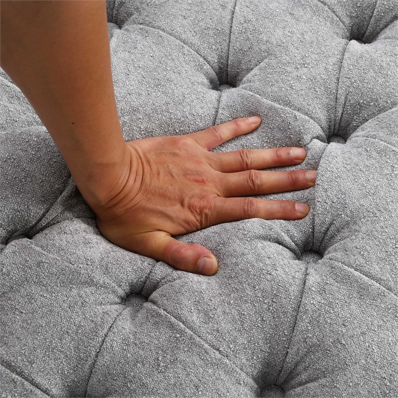 Furniture of America Beauty Fabric Tufted 360 Degree Swivel Chair in Light Gray