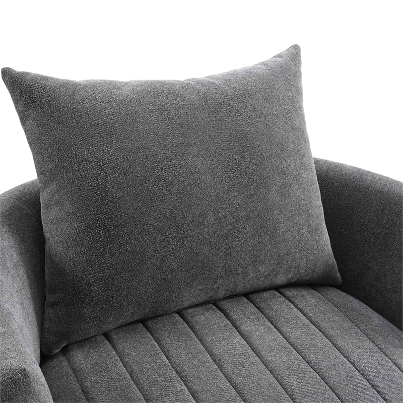 Furniture of America Beauty Fabric Tufted 360 Degree Swivel Chair in Gray