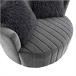 Furniture of America Beauty Fabric Tufted 360 Degree Swivel Chair in Gray