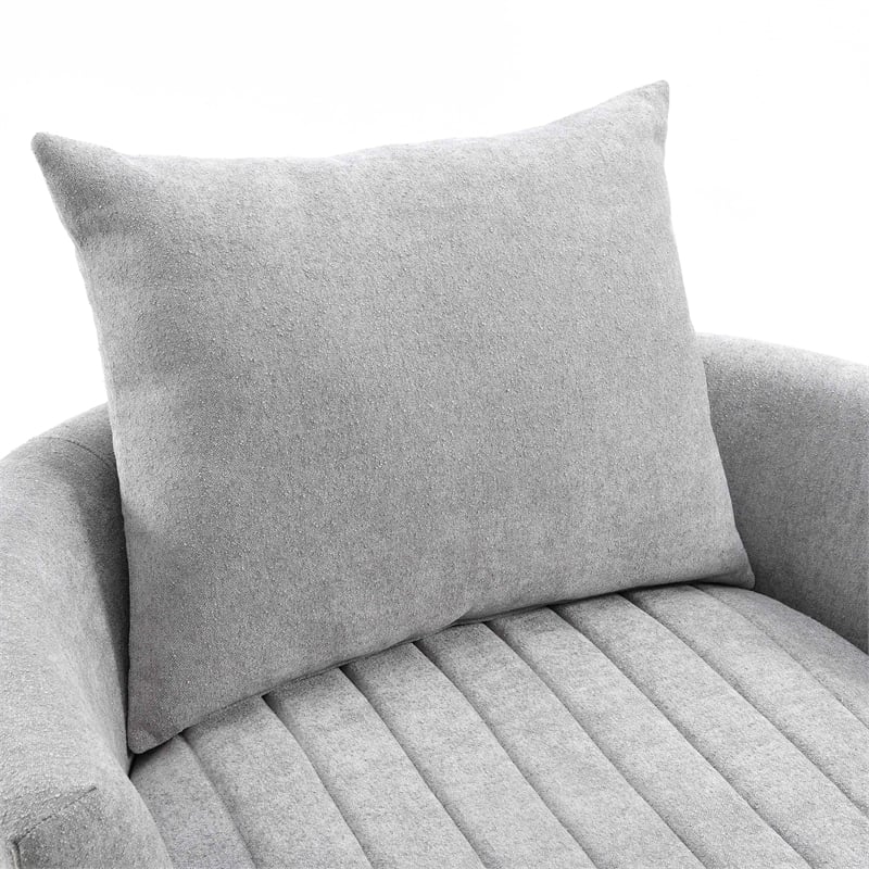 Furniture of America Beauty Fabric Tufted 360 Degree Swivel Chair in Light Gray