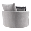 Furniture of America Beauty Fabric Tufted 360 Degree Swivel Chair in Light Gray